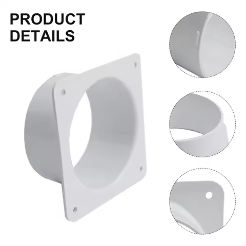 1pc Air Vent Duct Flange Connector 100/150/200/250/300MM ABS Wall Flange Connector For Ventilation Pipe Air Ducting Connection A