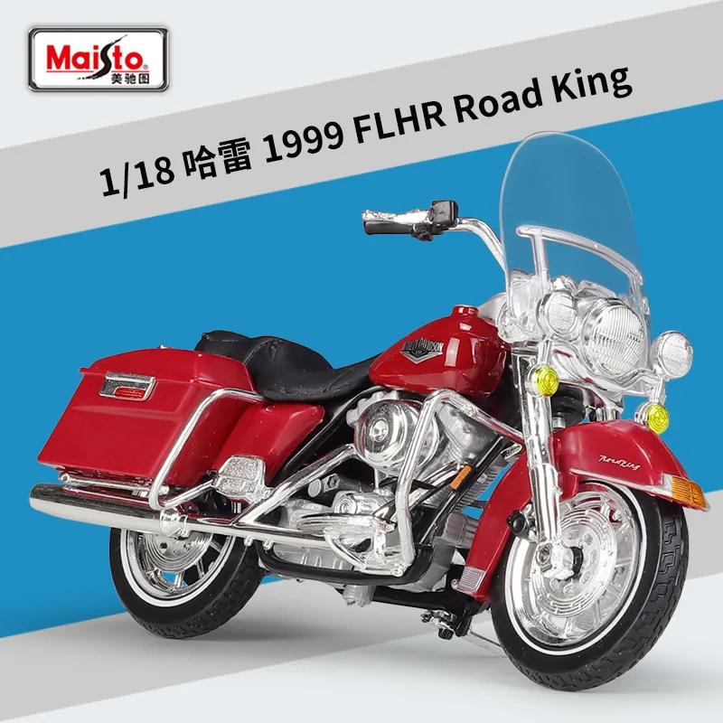 Maisto 1:18 Harley Road King 1999 FLHR Figure Road King Simulation Alloy Motorcycle Model with Base