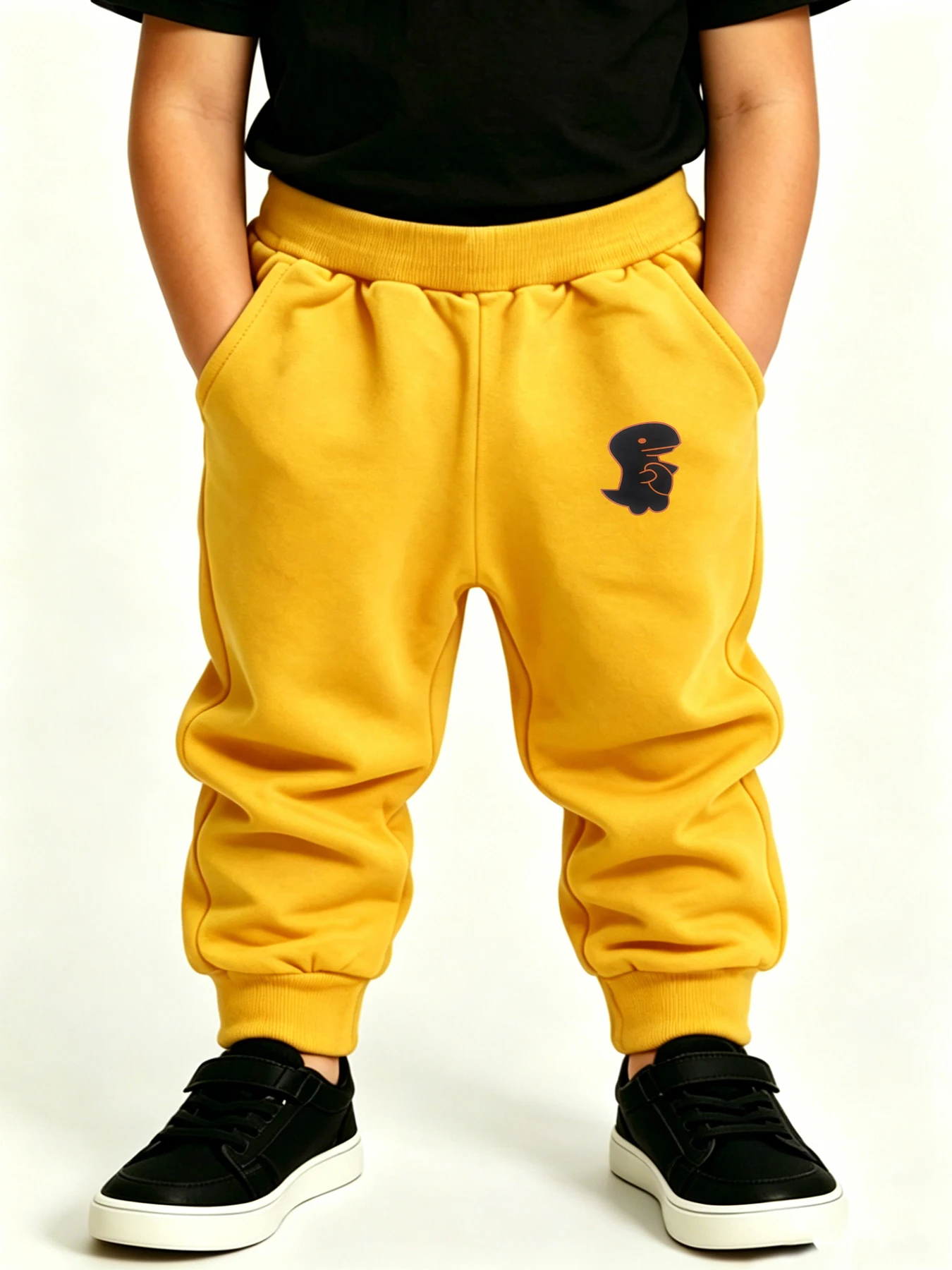2PCS Yellow & Orange Retail Sale Kids Sweatpants Four Seasons Wear Boys Girls Dinosaur Sport Pants Jogging Enfant Garcon Trouser