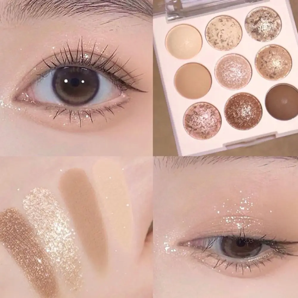 Ice Cream Eyeshadow Palette Glitter Rose Blush avena latte tè viola ombretti tono freddo trucco coreano cosmetici donna