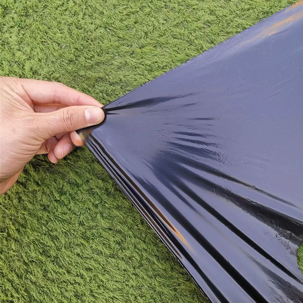Frantoche agrícola, filme plástico pré-perfurado de 5 furos, controle de ervas daninhas de estufa mylar morango ferramentas de plantio de vegetais 0,95x10m