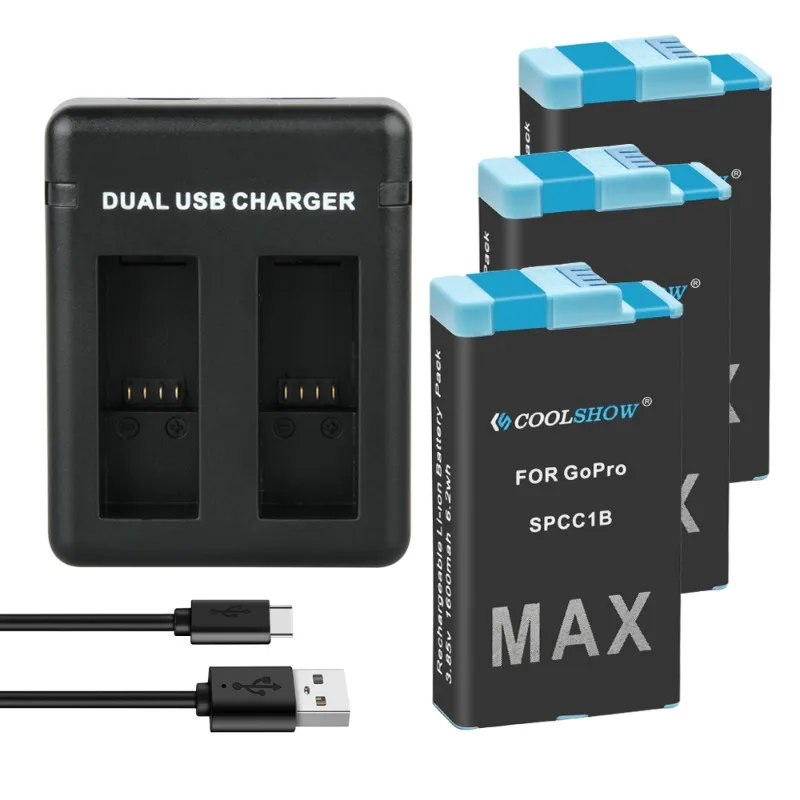 For Gopro Max Battery Charger for Gopro Max Battery Black 360 Action Camera Batteries Accessories for Gopro Max Batteries