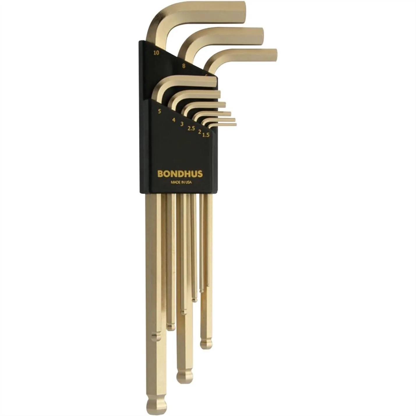 

Metric Ballpoint L-Wrench Set 9 Pc 1.5-10mm with Long Arm for Tight Spaces