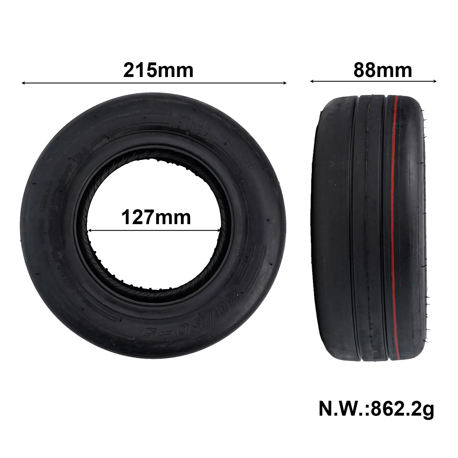 

Parts Tire Outdoor Black 80 60-5 Balancing Car Sturdy Tubeless Vacuum Wearproof Electric Scooter High-performance