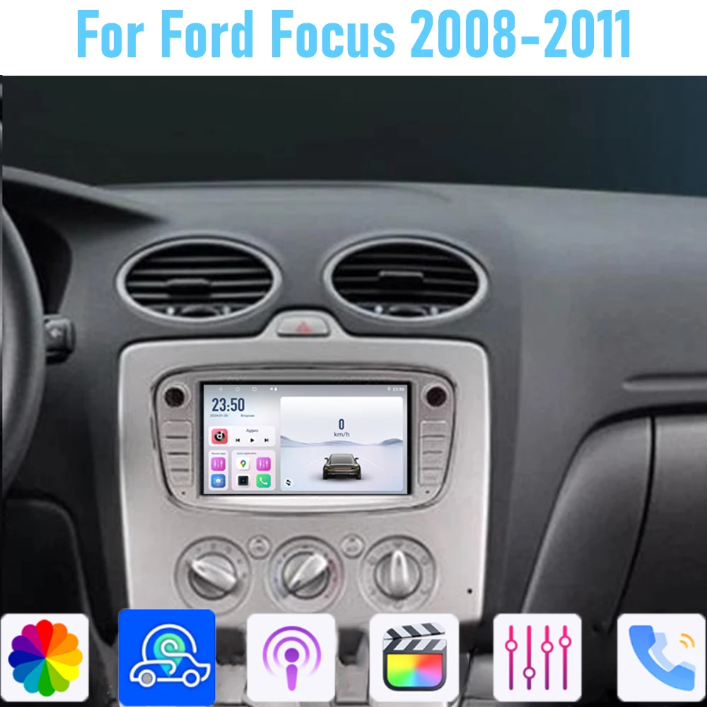 

7" For Ford Focus 2008-2011 GPS 64GB Car Stereo Radio Wireless Carplay Android Auto Head Unit Intelligent System WIFI Navi