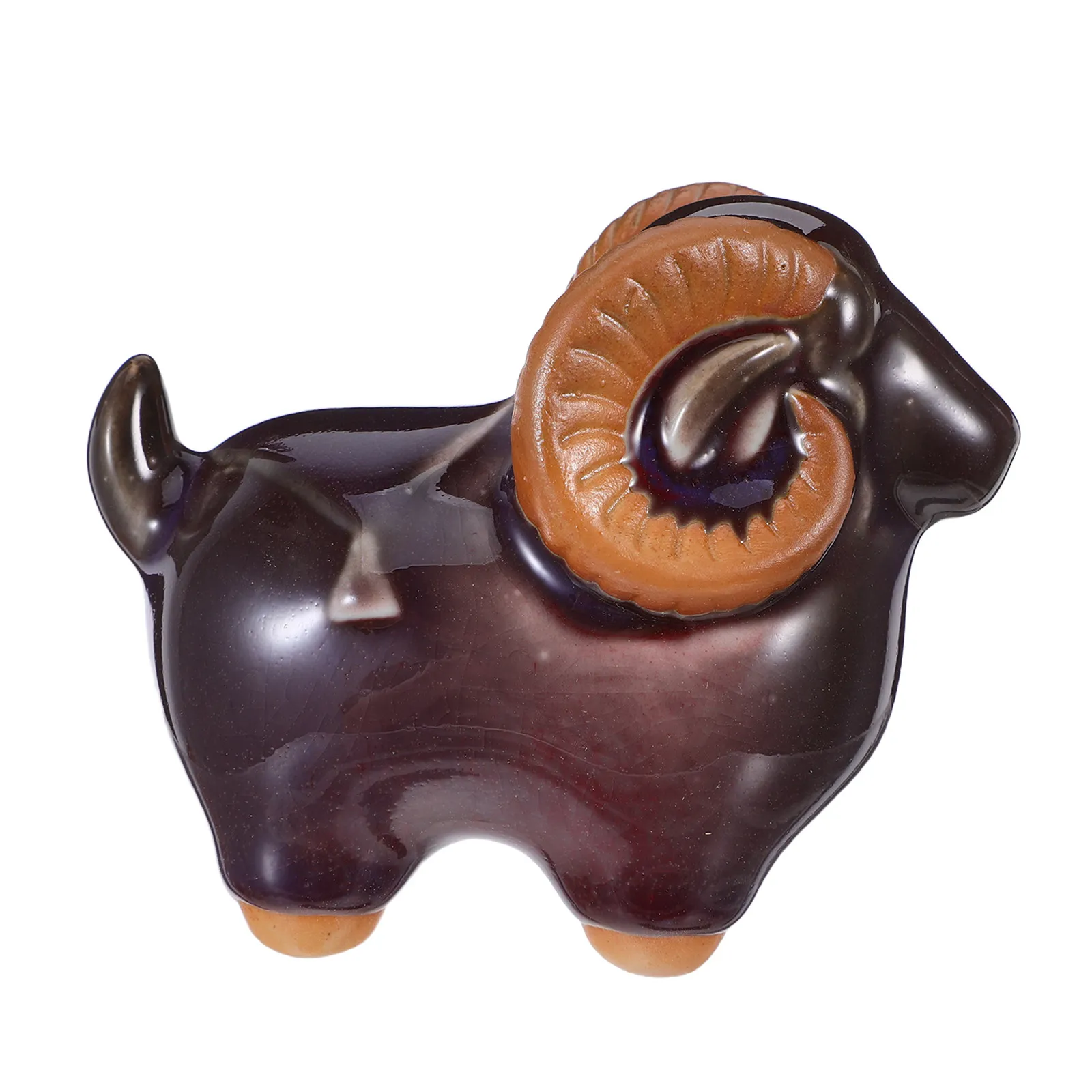Ceramic Sheep Figurine For Tea Table Decorations Sheep Art Auspicious Figurine 2027 Zodiac Goat Sculpture Chinese Zodiac Ram