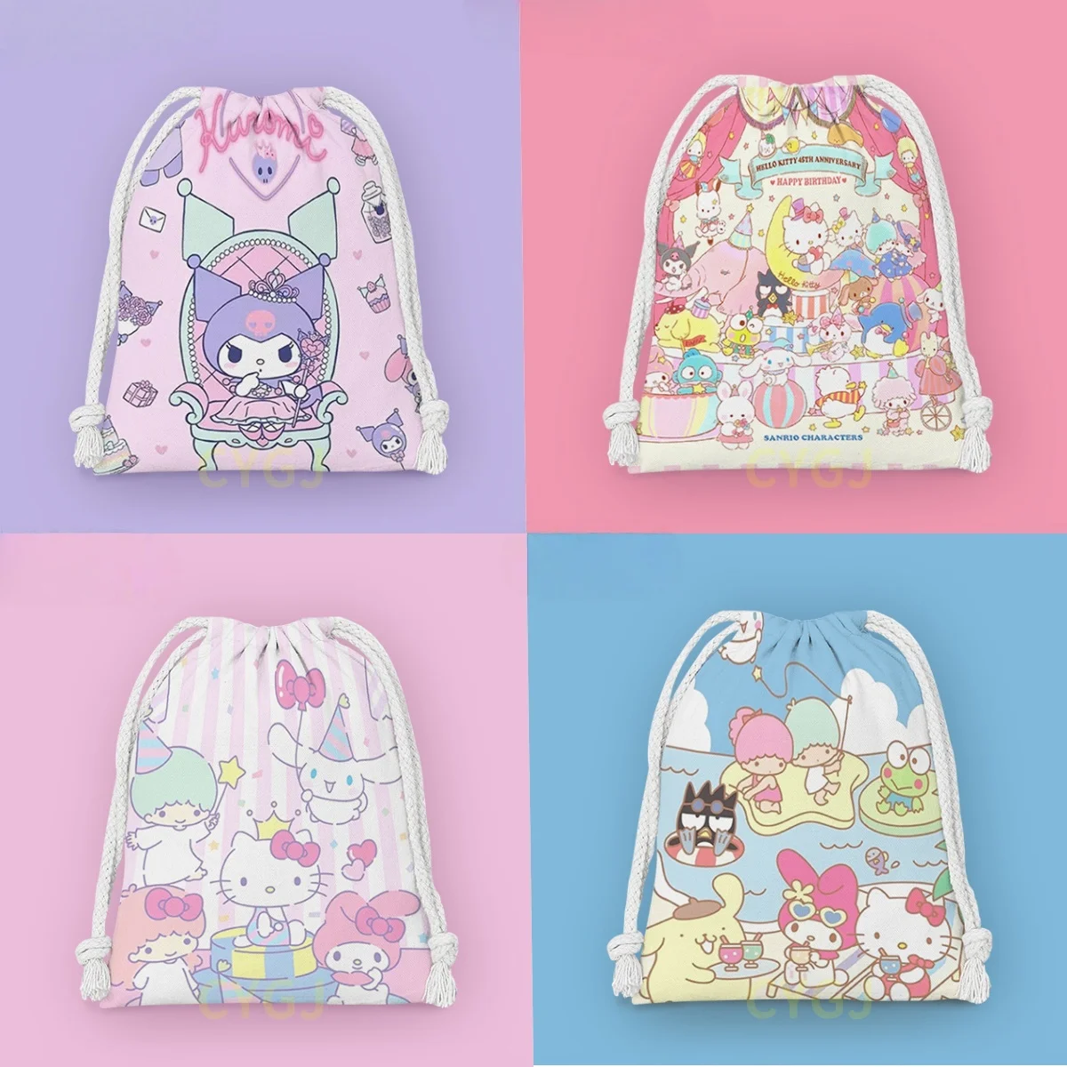

Sanrio Cinnamoroll Pocket Drawstring Cartoon Student Sundries Storage Cosmetics Portable Toiletry Bag