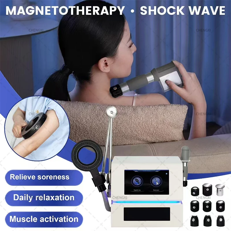 2 in 1 Magnetic Ring Shockwave Therapy Machine for Pain Relief Body Muscle Relaxation Massager Physiotherapy