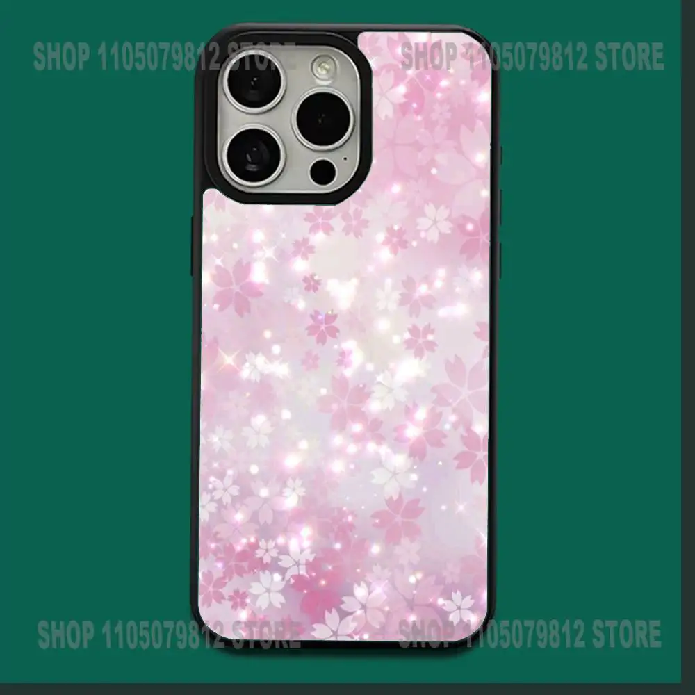 Capa de telefone rosa flor de cerejeira sakura para iphone 16,15,14,13,12,11, plus, pro, max, mini carga sem fio magnética macia magesafe