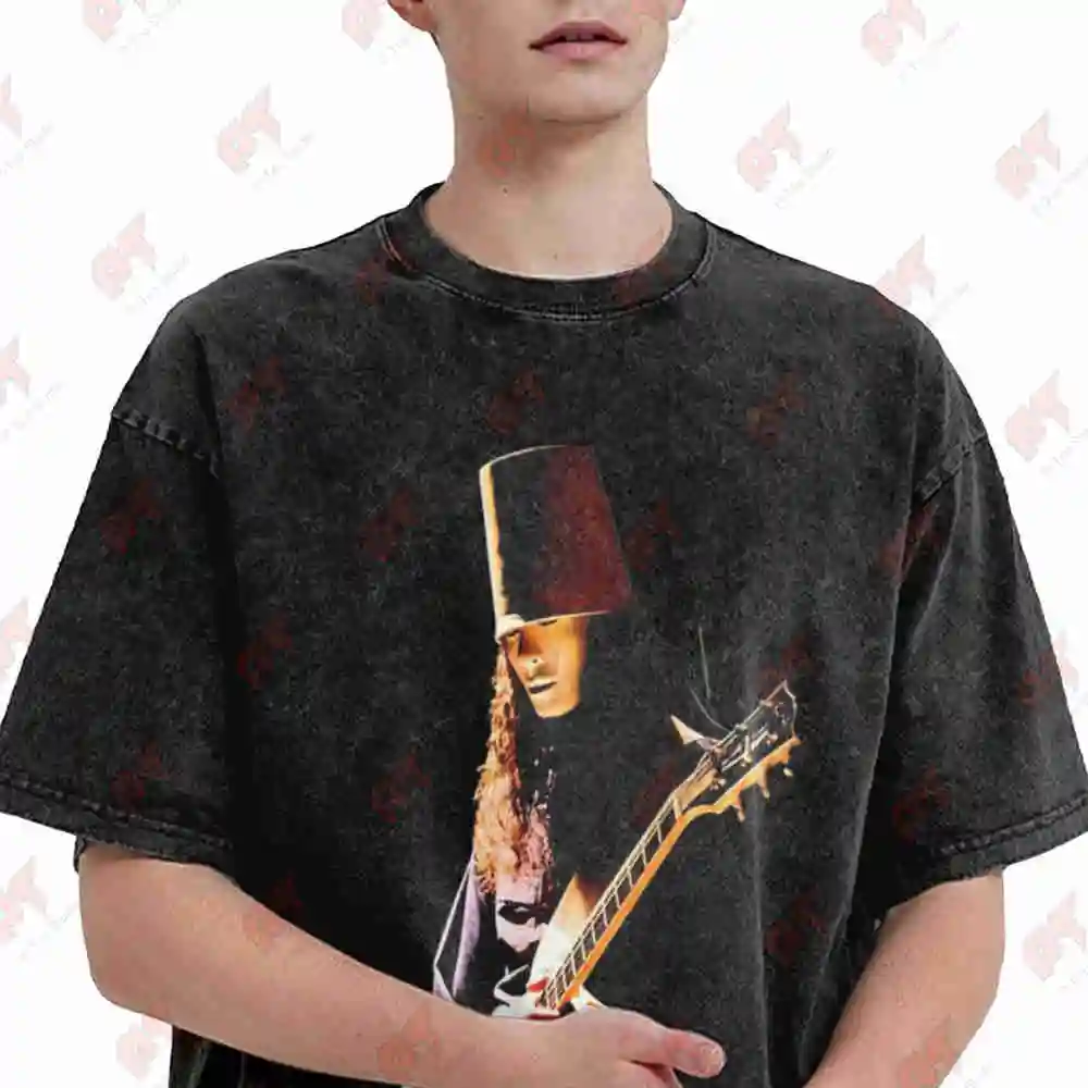 Buckethead Guitar Legend Vintage Washed Tee Pure Cotton T-Shirt
