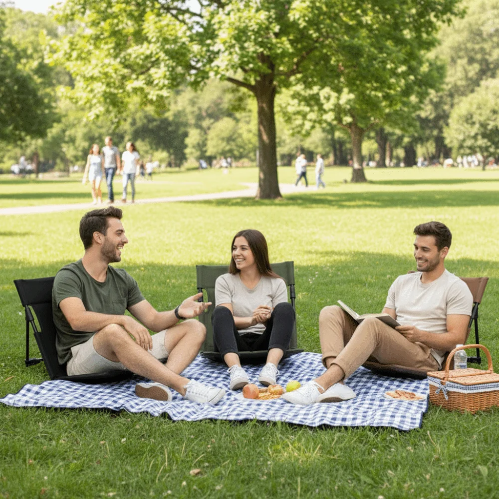 Aluminum Alloy Frame Foldable Camping Chair Comfortable Sitting Backrest Chair Folding Backrest Cushion Ultra-Light Stable