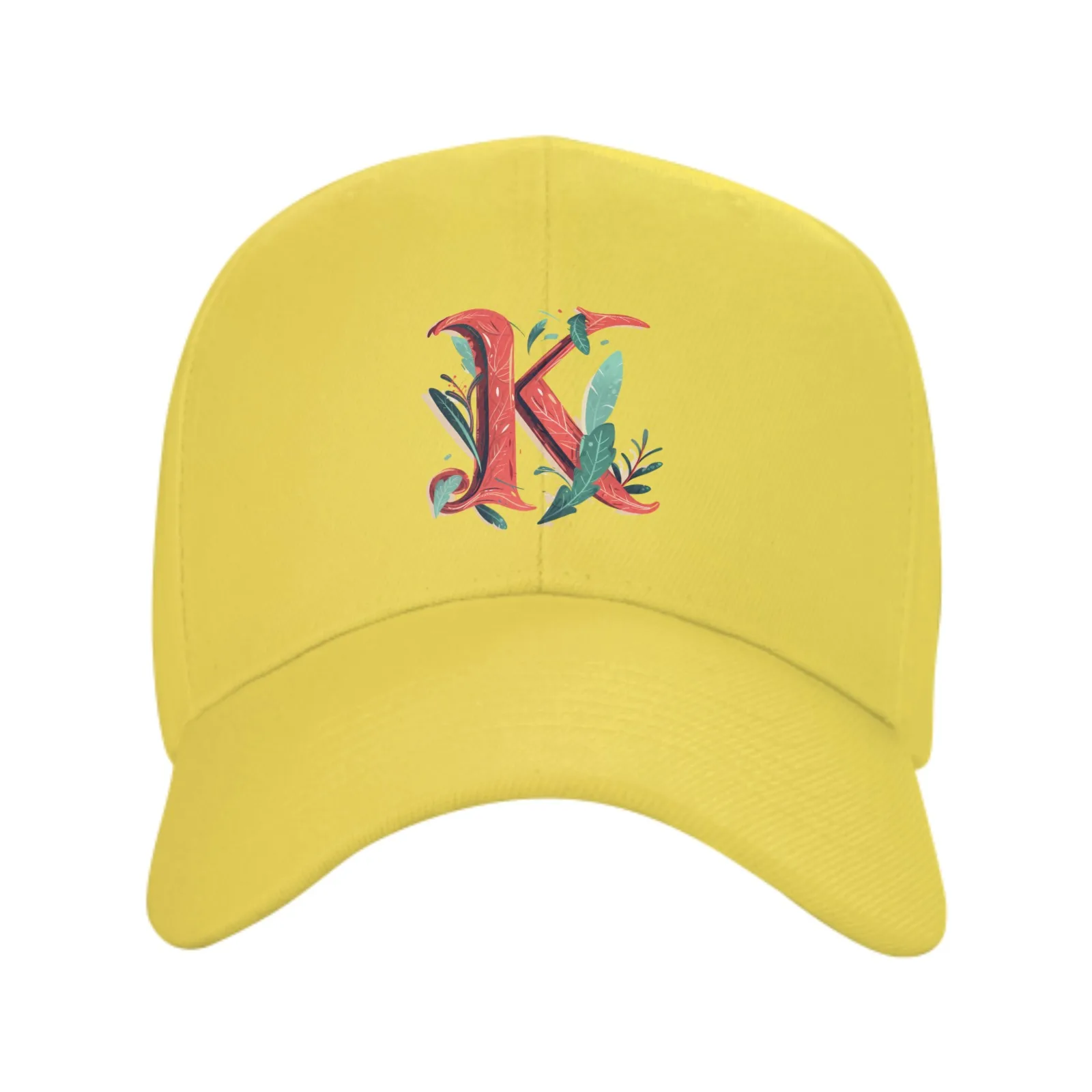 Red K Plant Leaf Adult Baseball Cap Outdoor Sports Women's Basketball Hat Sunscreen Leisure Caps For Men