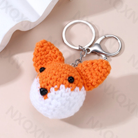 Cute Woolen Fox Keychain Big Animals Lovely Key Ring For Women Men Friendship Gift Handmade Jewelry Set
