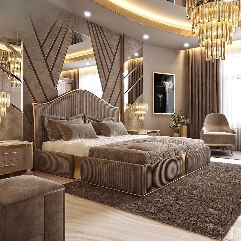 

Minimalist Wedding Beds Princess Nordic Aesthetics Safe Double European Beds Soft New Chinese Safe Wood Cama Casal Furniture