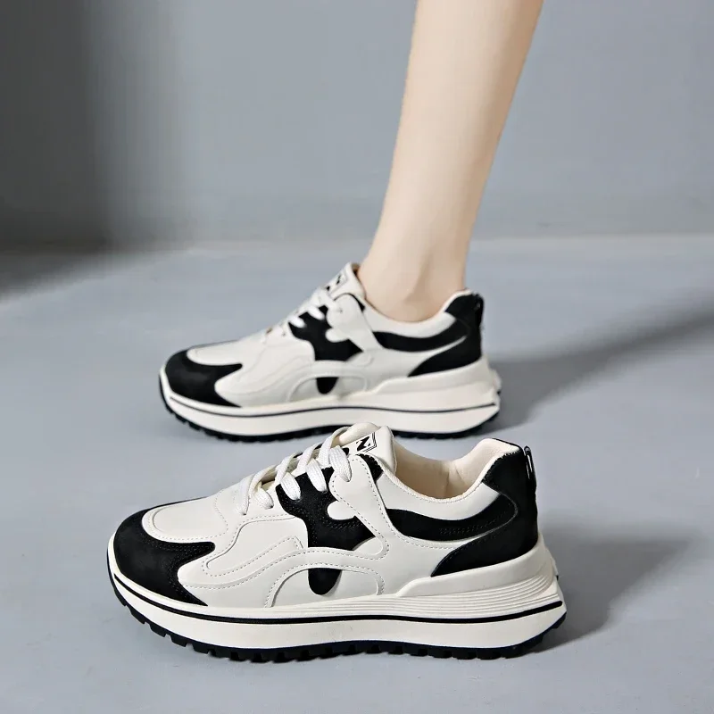 Fashion Women's Shoes 2024 Spring New Versatile Student Thick soled Comfortable Sports Shoes Fashion Women's Casual Shoes