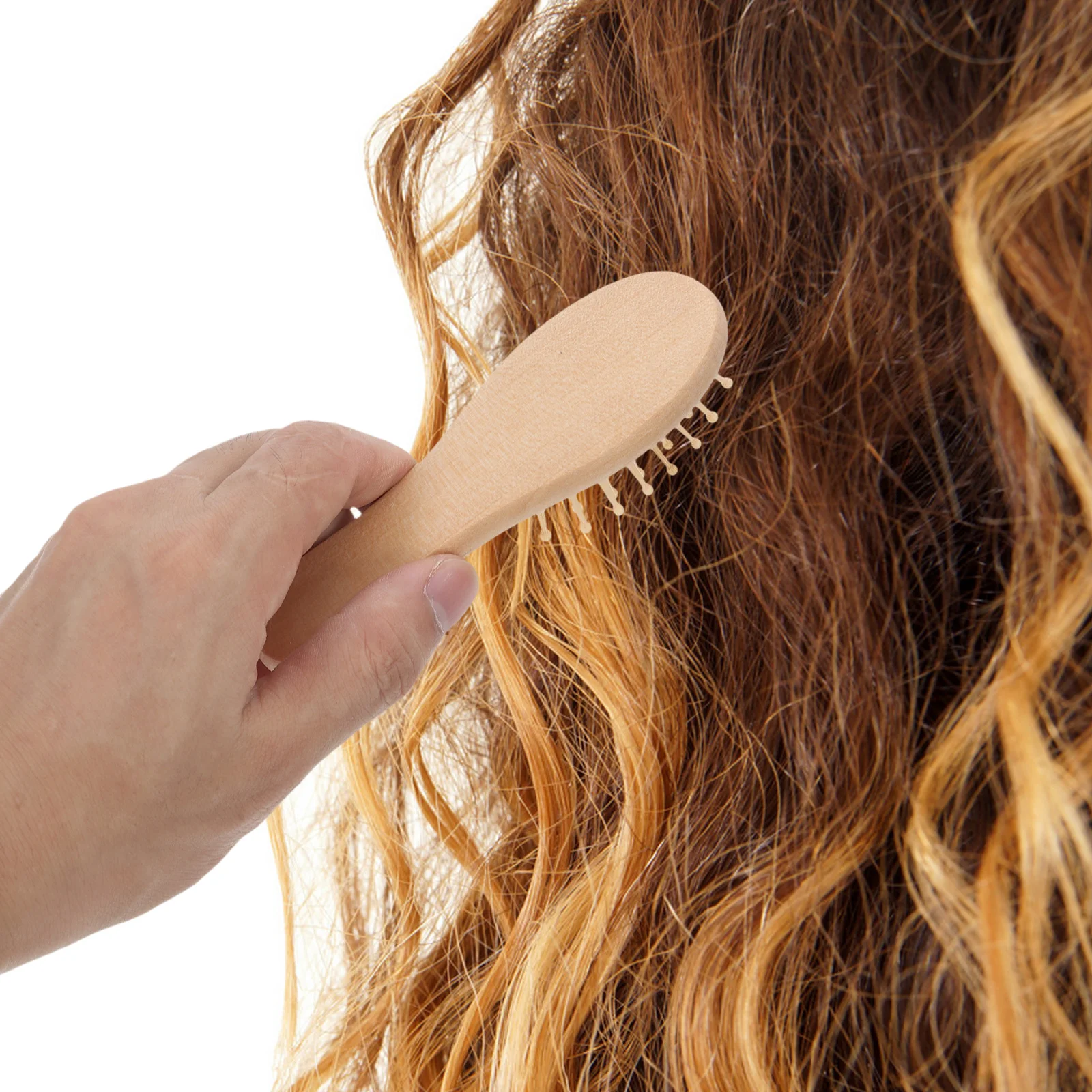 Mini Wooden Hair Brush Cushion Design Detangling Comb for -Free Shine Lightweight Portable Scalp Massage Tool for Home Or