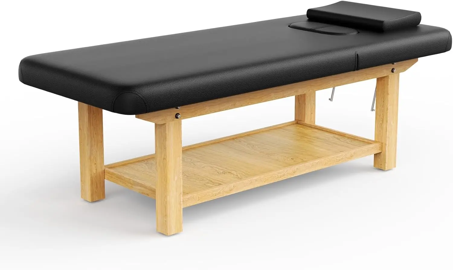 

Деревянный широкий стационарный массажный стол для лечебного стола Стол для физиотерапии Спа-кровать для лица, искусственная кожа шириной 31,5 дюйма × 75 дюймов длиной