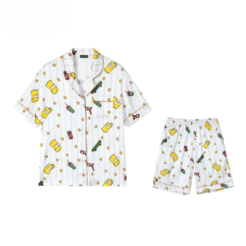 Neue The Simpsons Bart Homer Marge Sommer-Pyjamas für Paare, bequeme und atmungsaktive Kurzarm- und Shorts-Homewear – Detail 5