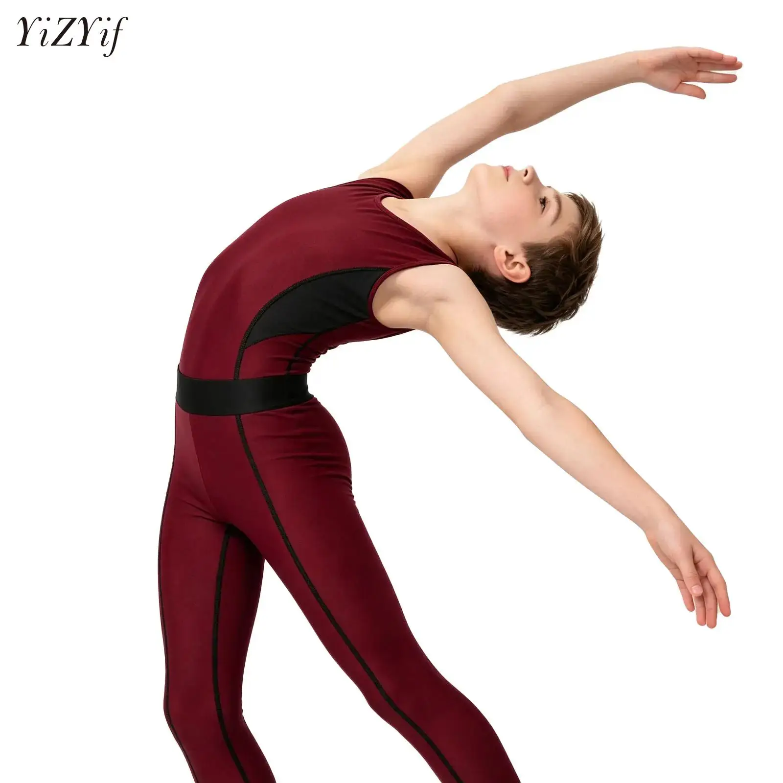 Ballet Dance Full Length Leotards for Kids Boys Gymnastics Jersey Dance Training Bodysuit Jumpsuit Practice Performance Clothes