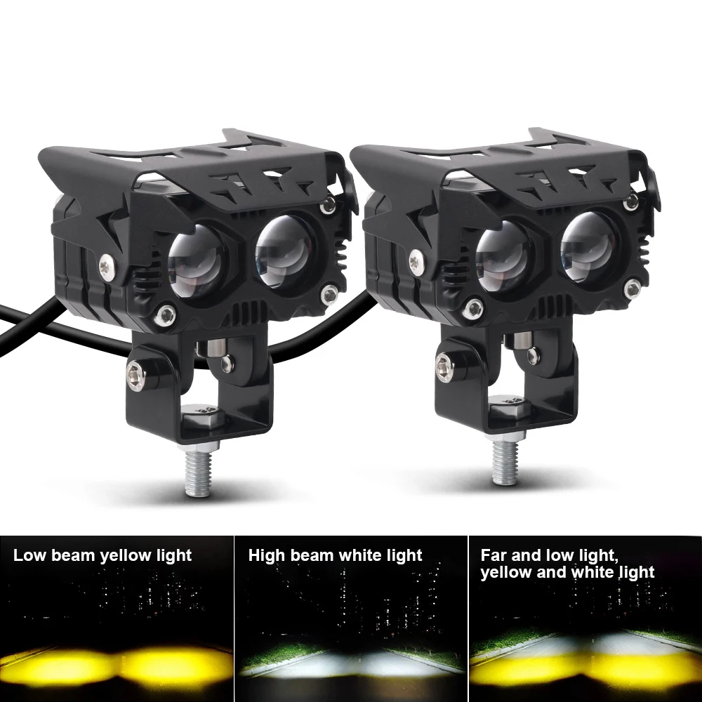 2pcs LED Car Light Headlight Bulb Motorcycle Explorers Spotlight Auxiliary Work Light Bar Angel Eye Vehicle Accessories Fog Lamp