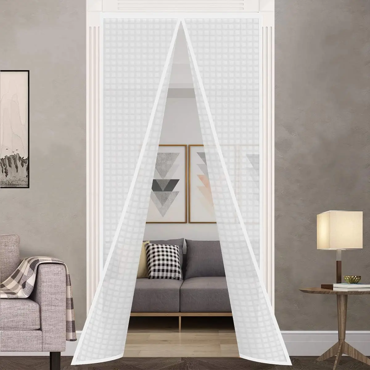 Insulated Curtain, Thermal Magnetic Self-Sealing EVA Screen Keep Cold Out - Auto Closer for Kitchen, Patio, Air Conditioner R