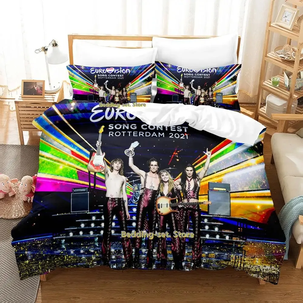 New Hip Hop Eurovision song contest 2023 Bedding Set Cartoon Anime three-piece set Adult Kid Bedroom Duvetcover Sets 3D Kawaii