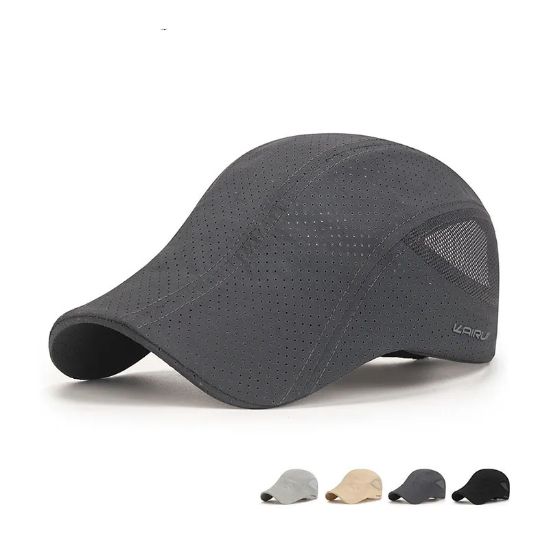 Nuevo Sombrero delantero transpirable perforado con láser para hombre, gorra Bailey con sombrilla en verano
