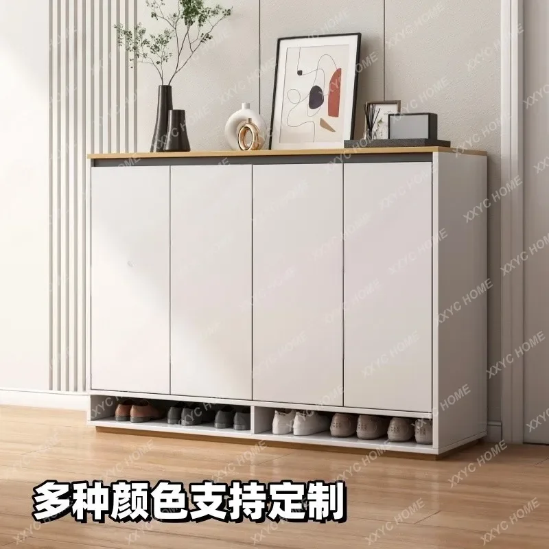 XX Minimalist Painted Shoe Cabinet Solid Wood Entryway Storage Large Capacity Hallway Organizer for Home