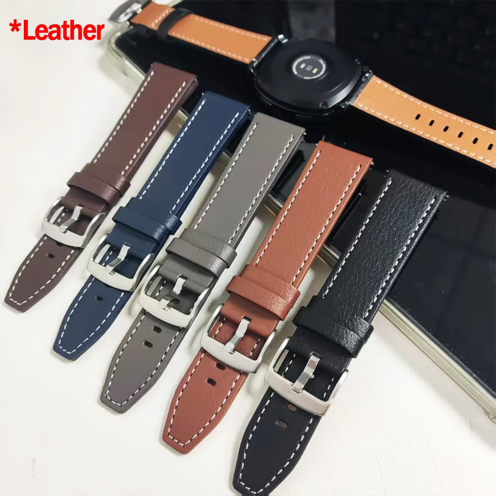 20mm 22mm Lederarmband für HUAWEI WATCH 4 5/GT 6 PRO Buds Uhrenarmbänder Ersatz für Honor MagicWatch 2/GS 3 Sportarmband