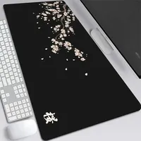 Japanese Sakura Mouse Pad Gray Laptop Game Desk Mat  Black Office Carpet Mousepad Gamer 900x400 Table Cushion Desktop Accessory