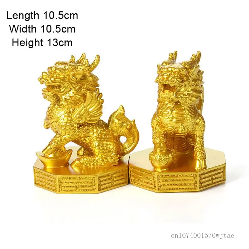 Kylin Animal Sculpture Decoration Pair of Home, Living Room, Bedroom, Office Decor, Resin Crafts Gift image 4