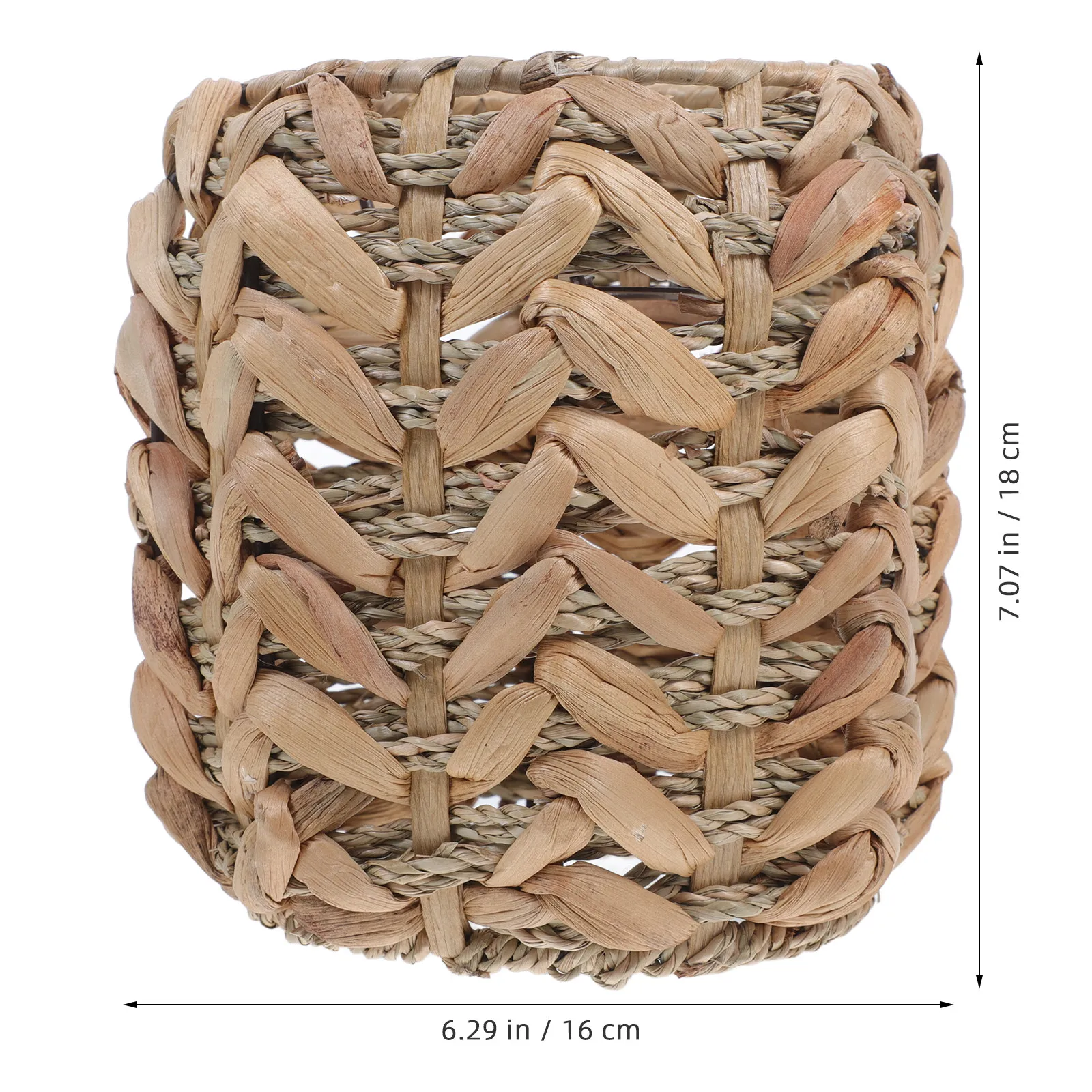 Rustic Woven Lampshade Straw Iron Construction Easy Install Light Protection Cover for Pendant Lamp Living Room Study Decorative
