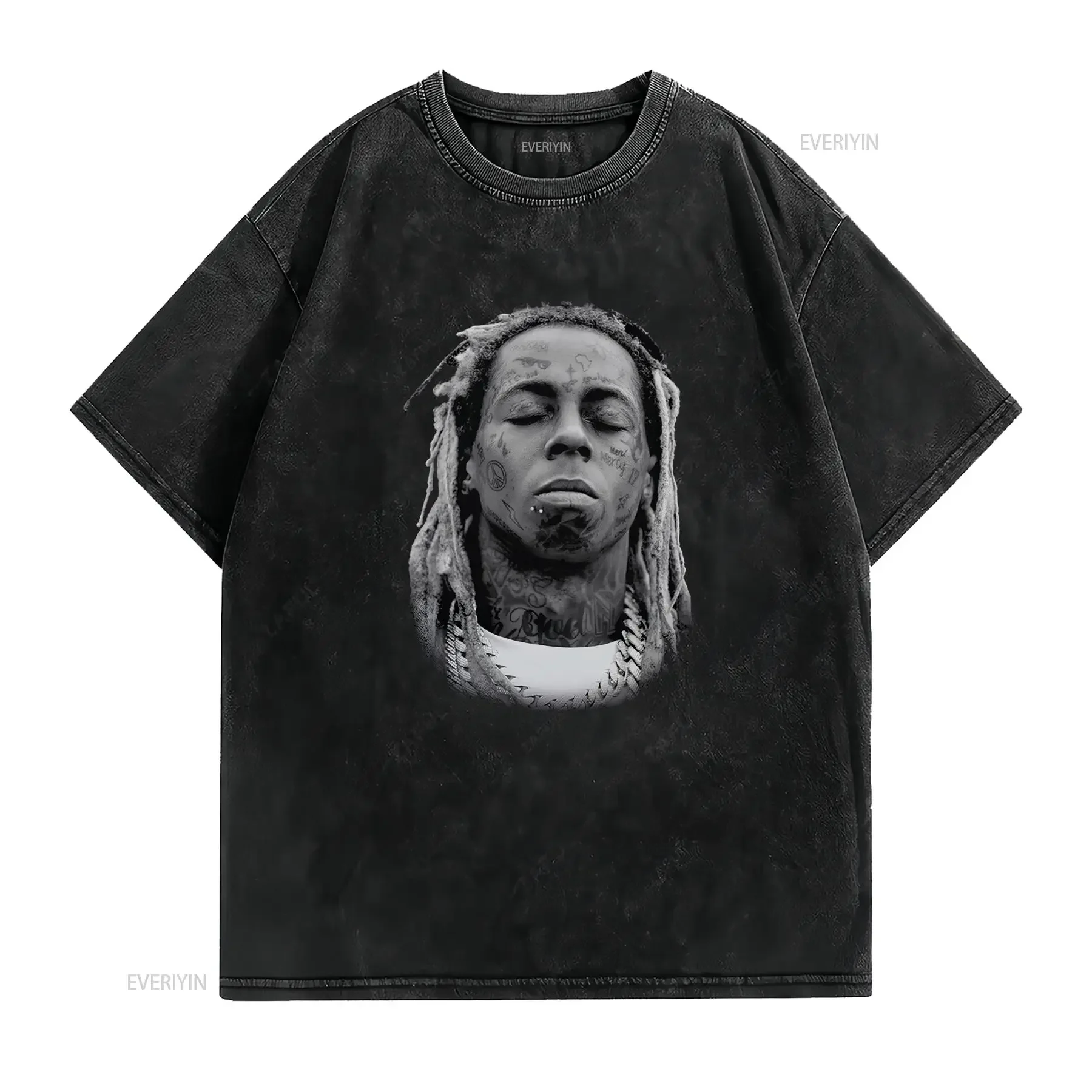 Lil Wayne T Shirt Cotton Men's and Women's Sizes LLW 11673 vintage Washed Soft Breathable designer clothes Slightly vintage
