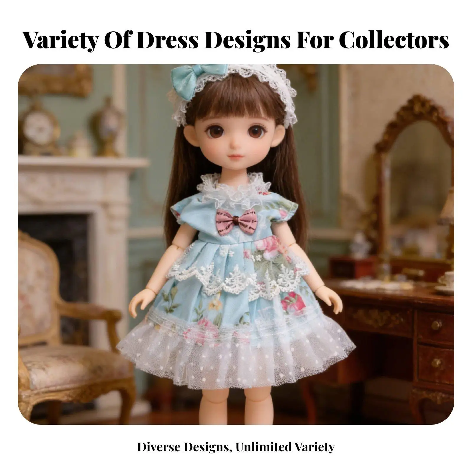 Bjd Doll Dress Multi Layer Skirt Fashion Set for 12 Inch Dolls Perfect for Dollhouse Decor