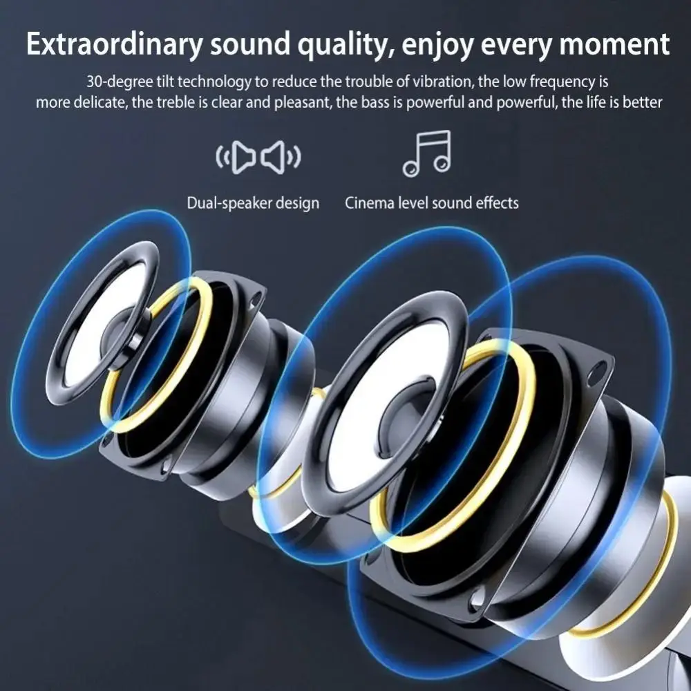 

Профессиональная Bluetooth-колонка 3,5 мм Aux со стереозвуком, беспроводная/проводная USB-колонка со встроенным сабвуфером, стереоколонка для домашнего кинотеатра