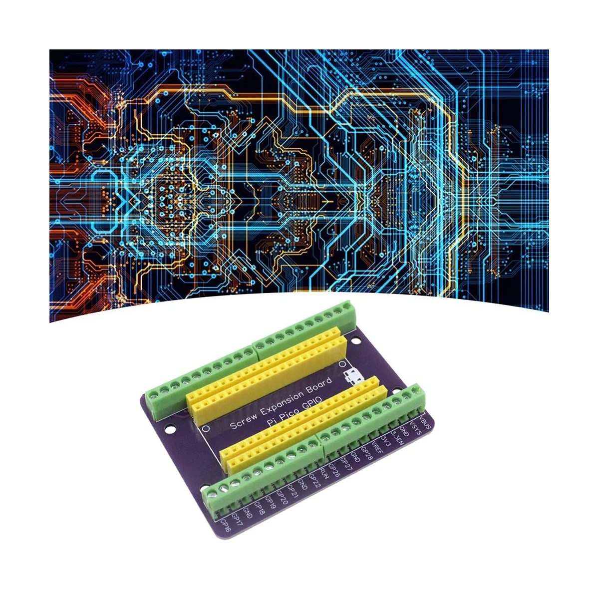 For Raspberry Pi PICO GPIO Expansion Board Picow Terminal GPIO Interface Module Onboard Male and Female Pins(Welded)