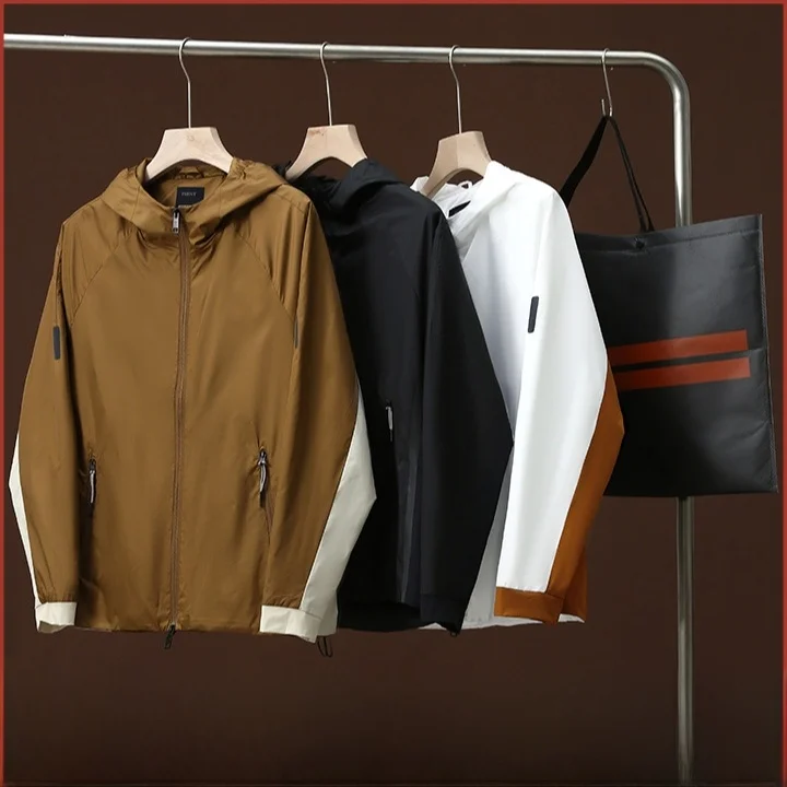 

Молодежное повседневное уличное легкое дышащее солнцезащитное пальто с лазерными отверстиями и стойкой, длинное пальто с капюшоном све