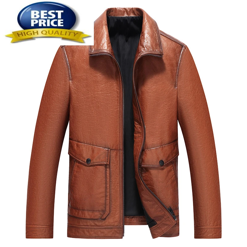 Veste en cuir véritable pour homme, manteau avec couche supérieure en peau de vache, style Business décontracté, Lq