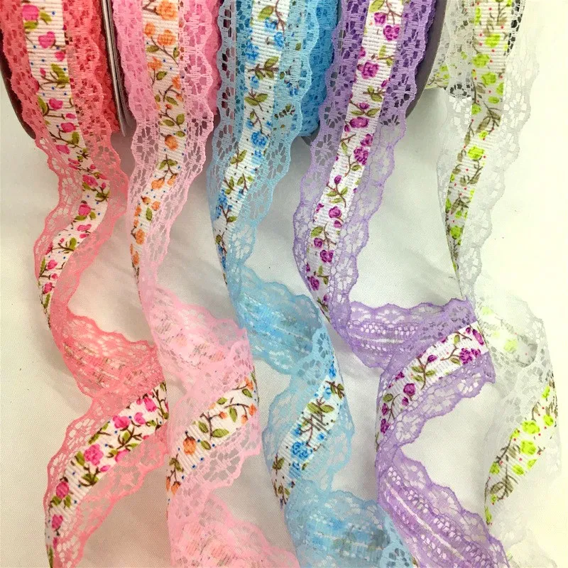 5Y 1.5-3.8cm Flower Embossed Floral Ribbon For Handmade DIY Craft Scrapbook Easter Wedding Christmas Party Deco Gift Packing