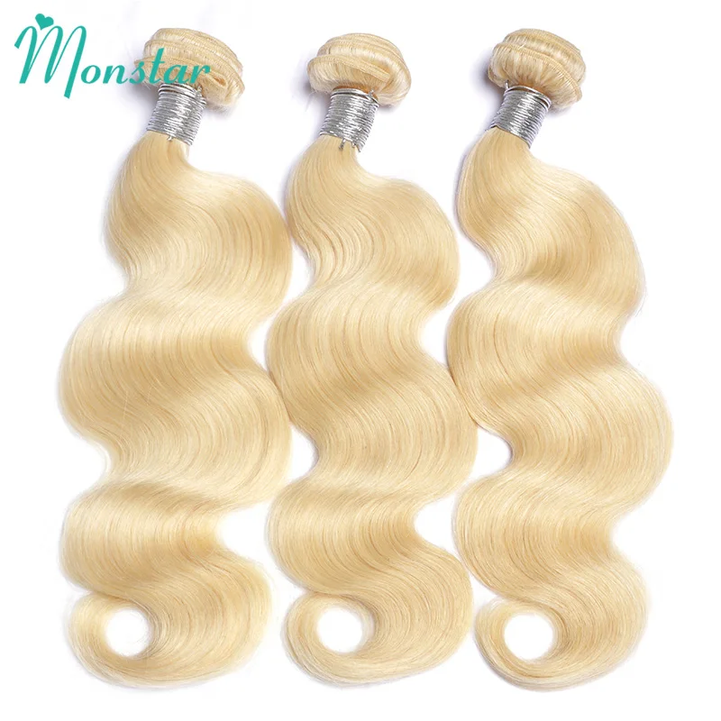 613 Blonde Colored Bundles Body Wave Bundles Human Hair Brazilian Hair Weave Bundle Remy 100% Human Hair 30 Inch Hair Extensions image 3