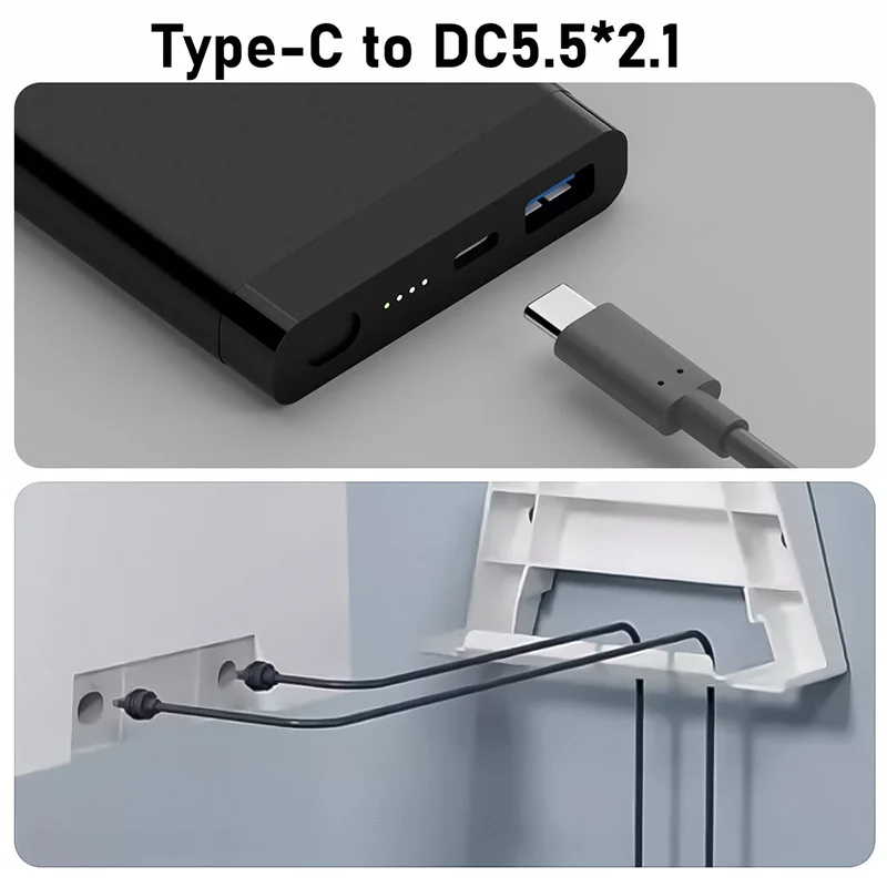 0.2M TYPE-C to DC power adapter cable for Starlink Mini with waterproof design DC5521 connector wire