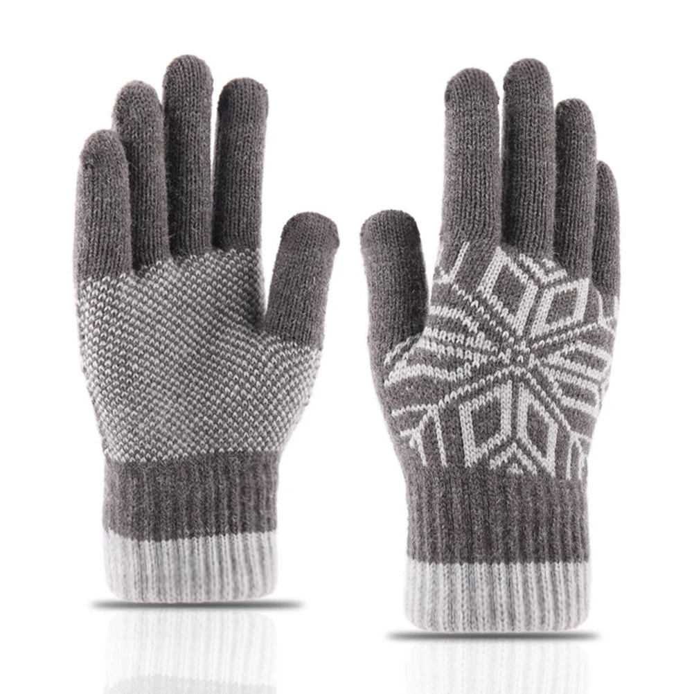 

Warm Men Thick Knitted Touch Thicken Knitted Warm Gloves Screen Gloves For Men Women Thermal Washable