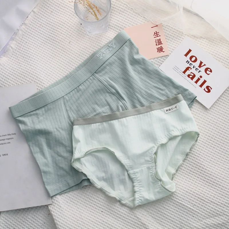 Couple Underwear Cute Low Waist Panties Sexy Underwear Breathable Comfortable Men Boxer Briefs Boyfriend Girlfriend Underpants