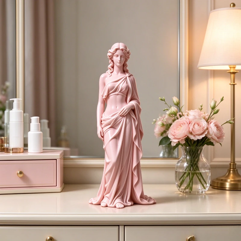 Neoclassical Female Statue,Greek Roman Bust,Goddess Head Sculpture,Home & Office Shelf Tabletop Decor,Art Collectible Ornament