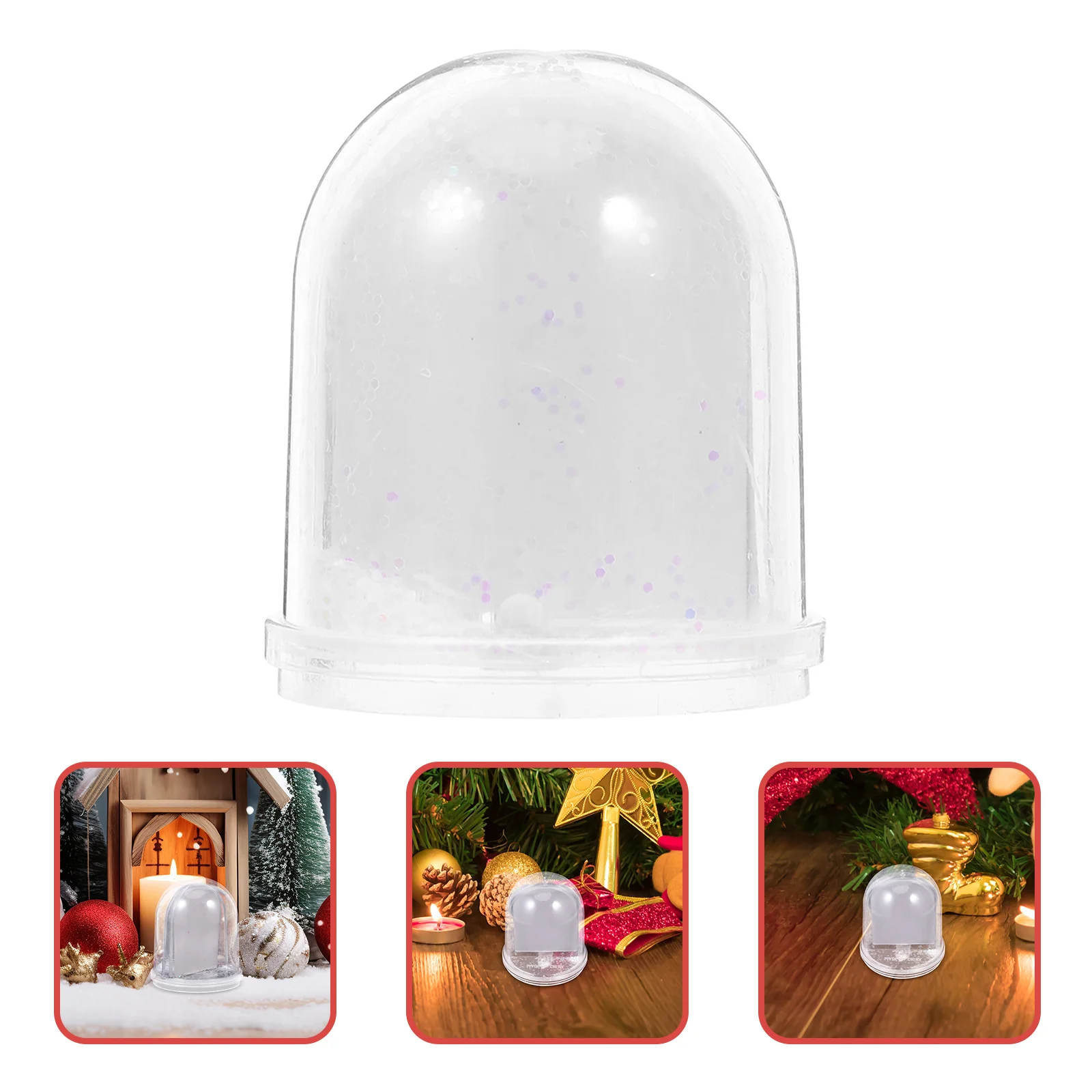 Kit Snow Globe Photo Frame Tabletop Display Ornament Craft Plastic Globes DIY Frames Fun White Party Favors