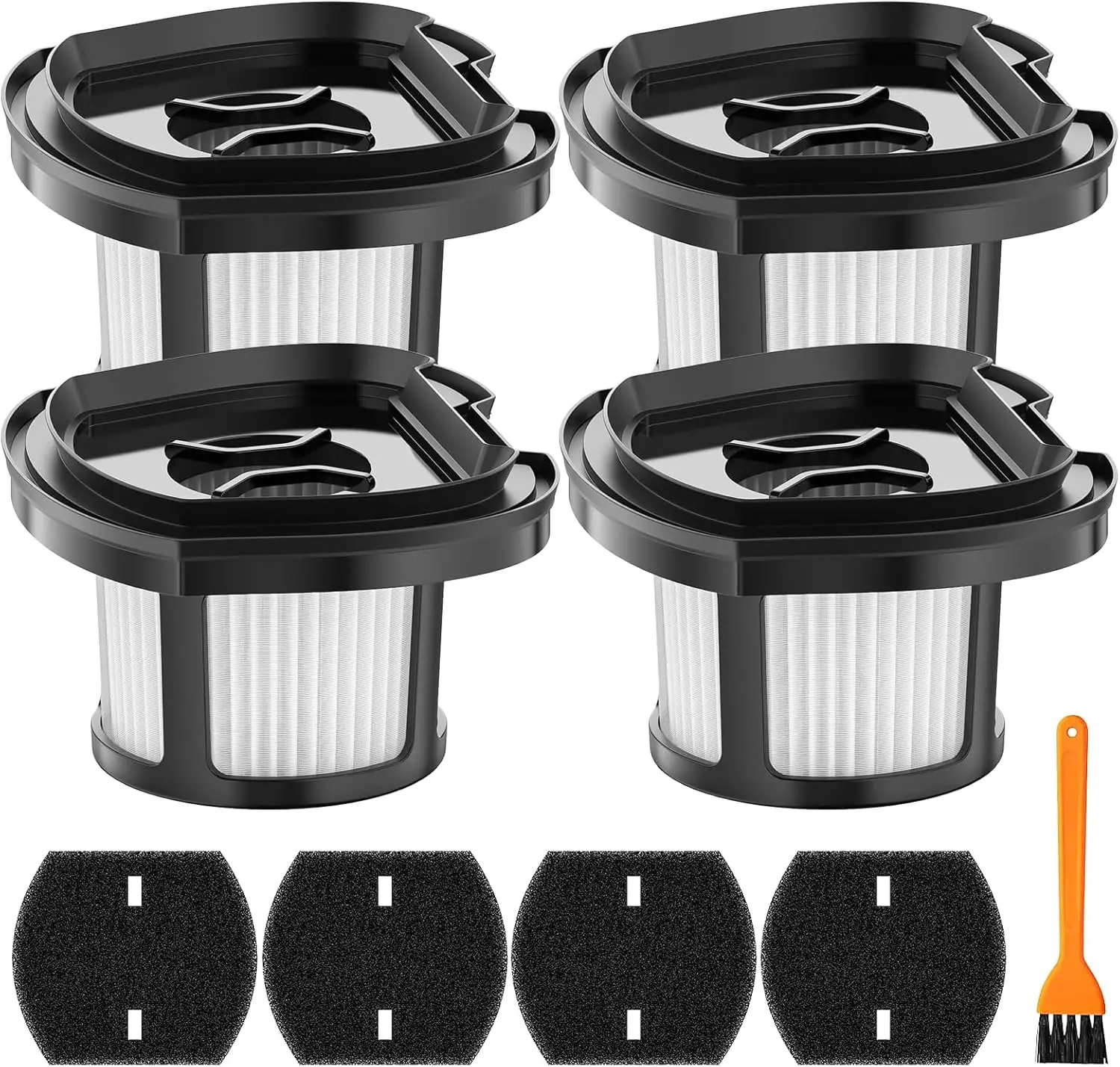 4-Pack Vacuum Replacement Filters for Pet Hair, Compatible with Models 2284W 2390 2389, Includes Mesh and Foam Filters