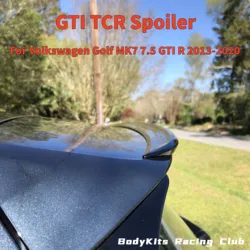 TCR Roof Spoiler Wing Lip Gloss Black For Volkswagen Golf 7 7.5 MK7 MK7.5 GTI GTD GTE R R-Line 2013-2020