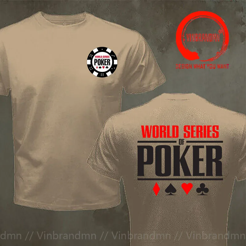 Funny Summer Tshirt Trendy WSOP World Series of Poker Print T shirt Casino chips Tops Tees Las Vegas poker chips T shirt for men