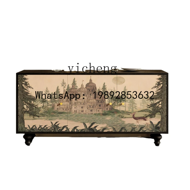 

Mid-Ancient Solid Wood Home Cabinet Living Room and Kitchen Sideboard Cabinet Balcony Storage Storage Cabinet