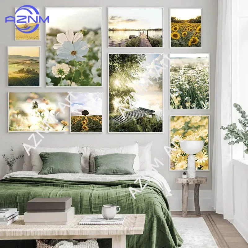 1PC Fresh scenery living room painting high-level sense of plants canvas poster restaurant